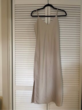 Gianni Bini Cream Slip Midi Dress with Spaghetti Straps